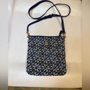 Tommy Hilfiger Navy and Gray Patterned Crossbody Bag